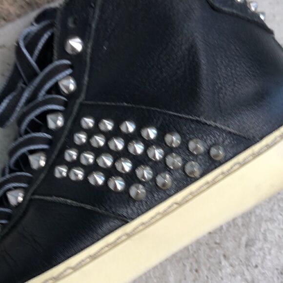 Leather Crown Studded Sneakers - Picture 11 of 11
